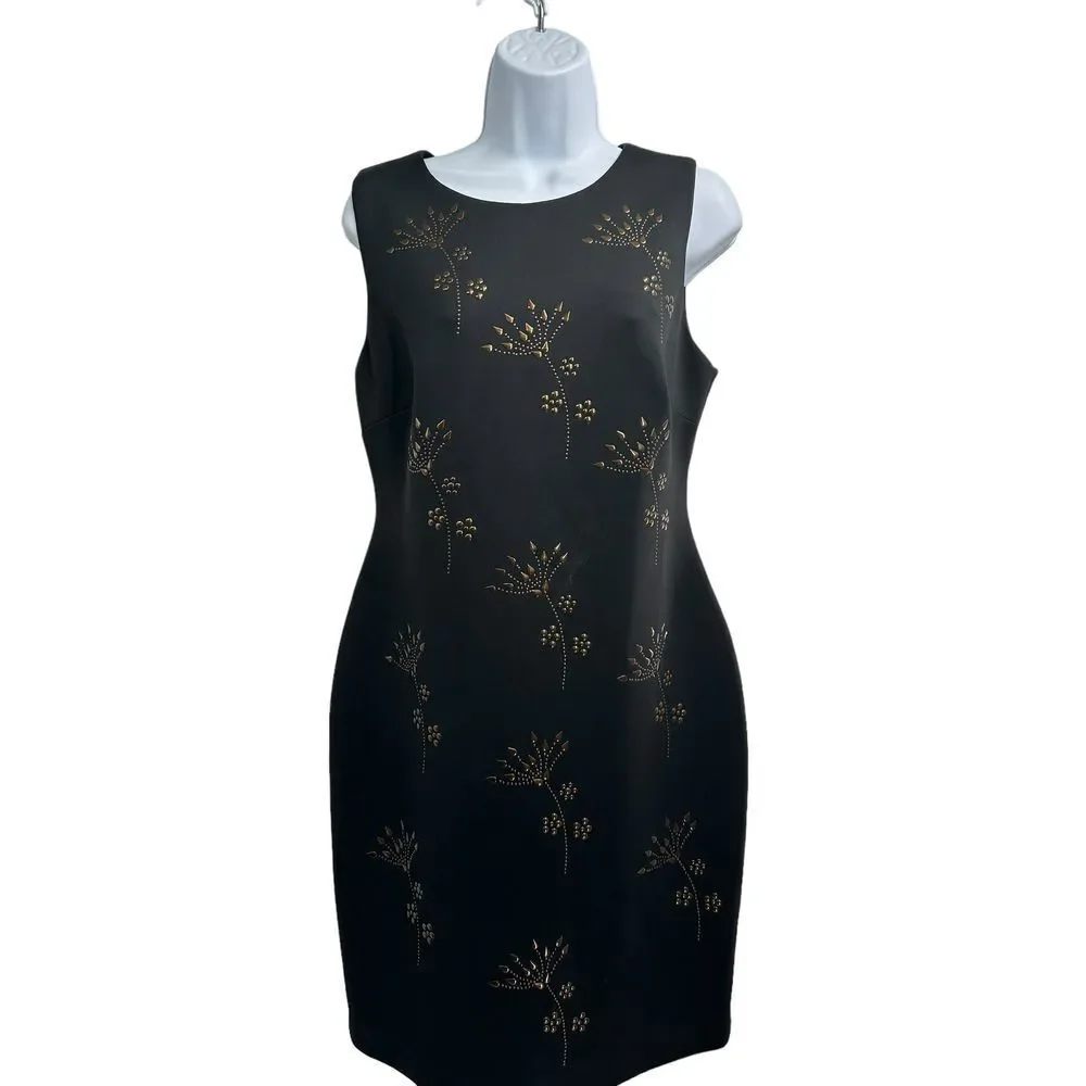 Tommy‎ Hilfiger Sheath Dress Women Black Embellished Cocktail Size 10 Office NWT